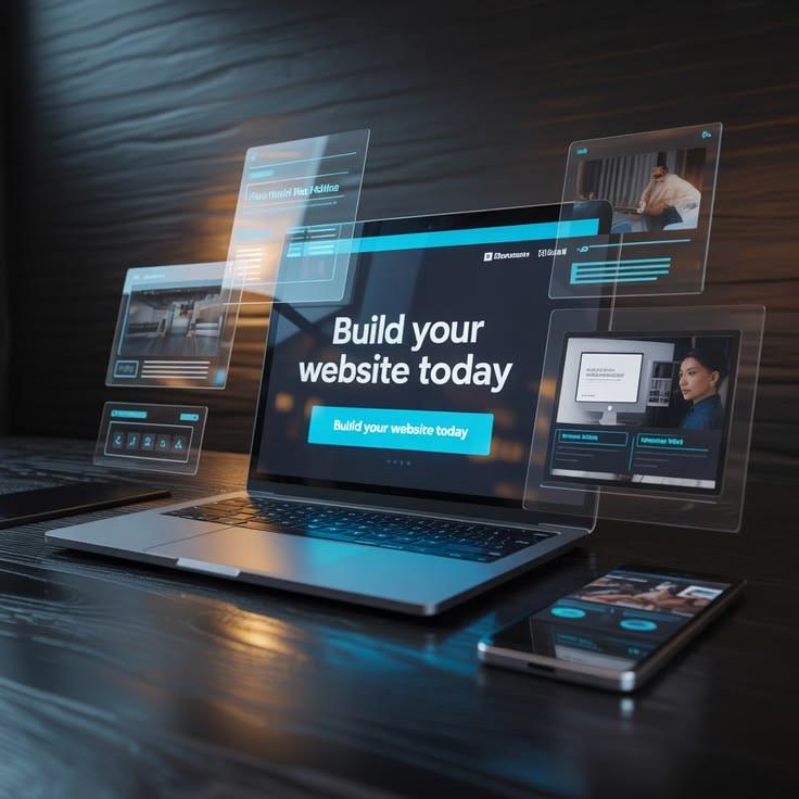 Interactive Web & Dashboard Development Illustration